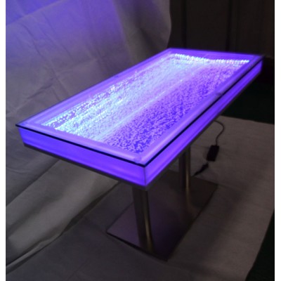 Glass aluminum Led Colorful remote controller plastic decor outdoor waterfall bar table