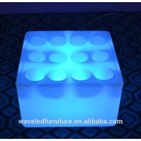 Night club bar service rectangle plastic color changing bottle display lighting led display rack