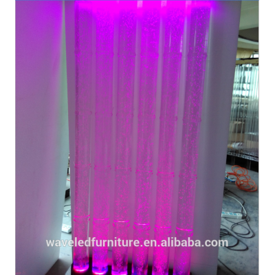 Modern wall wedding decoration led water bubble bamboo tubes screen waterfall